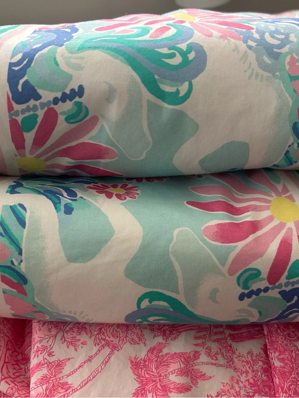 Lilly Pulitzer for Pottery Barn 2 pillowcases, Unicorns In Bloom